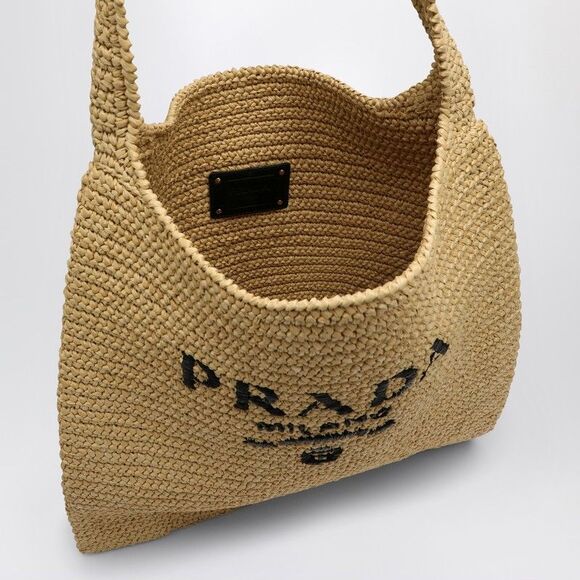 Prada Beige Raffia Tote Bag Women - Picture 4 of 5